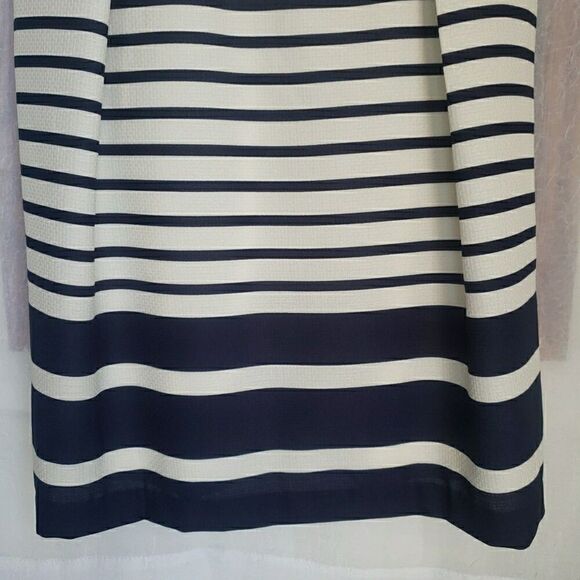 Liz Claiborne Women's Size 10 Dress Pleated Blue White Stripe Sleeveless Sailor - Picture 5 of 11